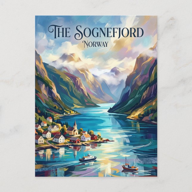 Sognefjorden Norge Vykort (Framsida)