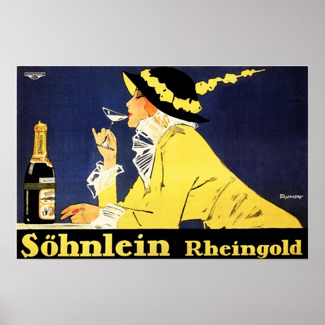 SOHNLEIN RHEINGOLD German Champagne by Fritz Rumpf Poster (Framsidan)