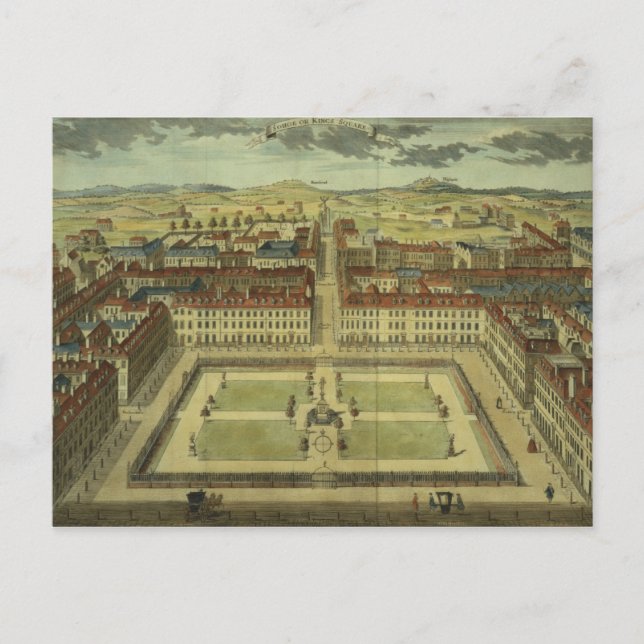 Soho eller Kung Square, för "Stow's Survey of Lond Vykort (Framsida)