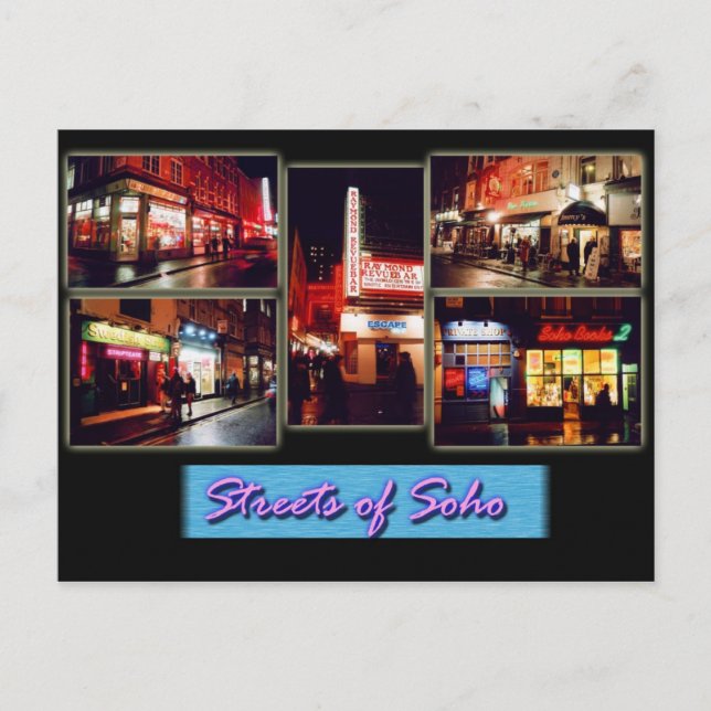 Soho london-vykort vykort (Framsida)