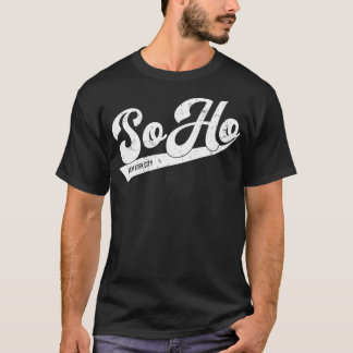 Soho New York City Typographic Distressed Design T Shirt