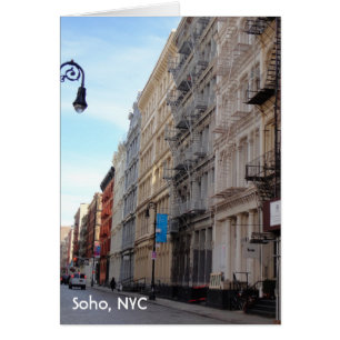 SoHo NYC Downtown Manhattan New York Cast Järn Hälsningskort