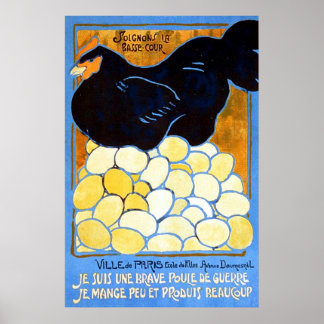 Soignons la basse-cour ~ Vintage Fransk WW1. Poster
