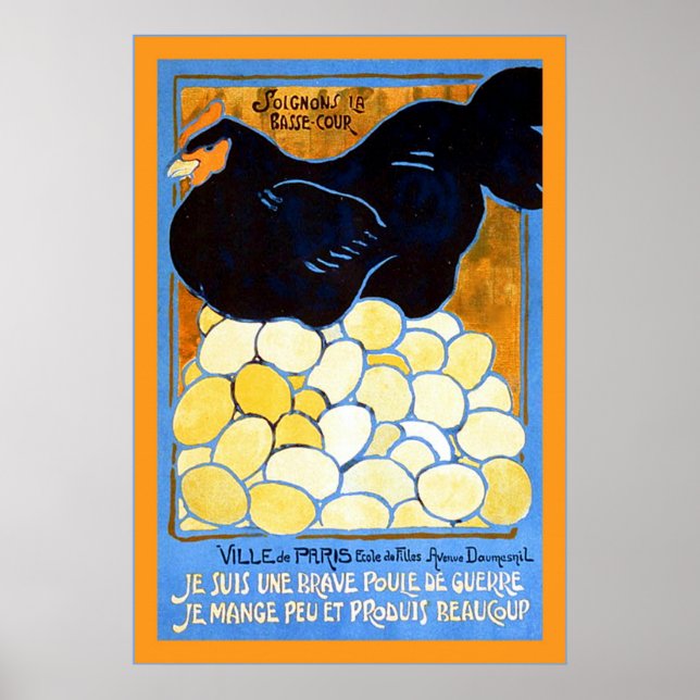 Soignons la basse-cour ~ Vintage Fransk WW1 Poster (Framsidan)