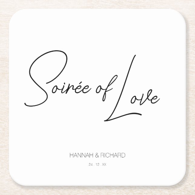 Soirée of Love Custom Coaster Underlägg Papper Kvadrat (Framsidan)