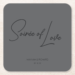 Soirée of Love Custom Coaster Underlägg Papper Kvadrat