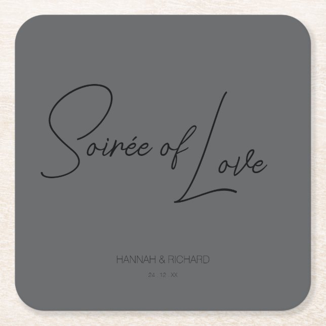 Soirée of Love Custom Coaster Underlägg Papper Kvadrat (Framsidan)