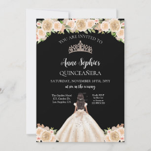 Soiree Quinceañera Tiara Black Inbjudningar
