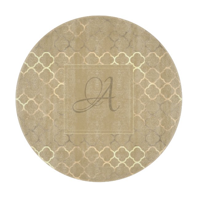 Sojabönsmonogram Quatrefoil Newlyweds Bröllop (Framsidan)