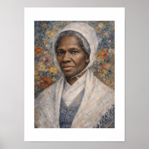 Sojourner Truth Porträtt Blommig Målning Poster
