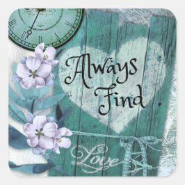 Sök alltid efter Kärlek Fyrkantigt Klistermärke
