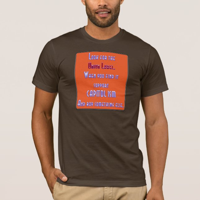 Sök efter den fackliga etiketten t-shirt (Framsida)