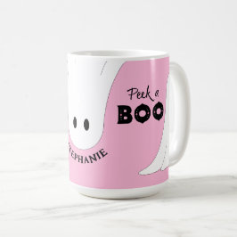 Sök efter en Boo Personlig Ghost Rosa Halloween Kaffemugg