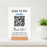 Sök efter för att Betala Venmo QR-kodtabletop-teck<br><div class="desc">Modern bord-symbol för ditt företag som består av ett giftigt avtryck monterat på en trähållare. Ladda upp din Venmo QR-kod för kunder för att söka efter betalning och en bit för ditt företag namn,  mobilt nummer och adress eller annan text i ren och enkel typografi.</div>