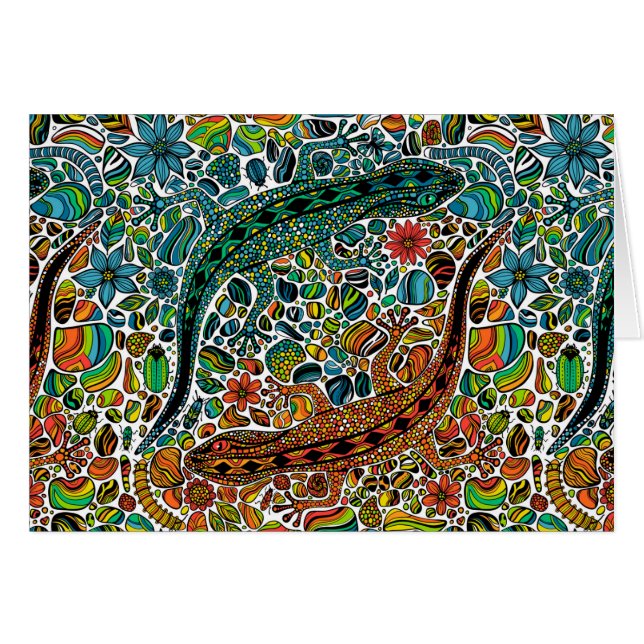 Sök efter geckos hälsningskort (Framsidan Horizontal)