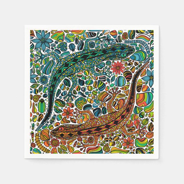 Sök efter geckos pappersservett (Framsidan)