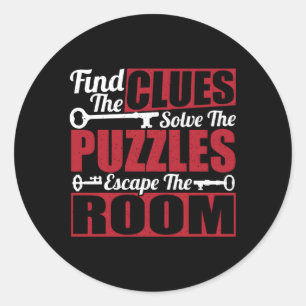 Sök efter klubbarna Lös upp Puzzles Escape Rumchal Runt Klistermärke