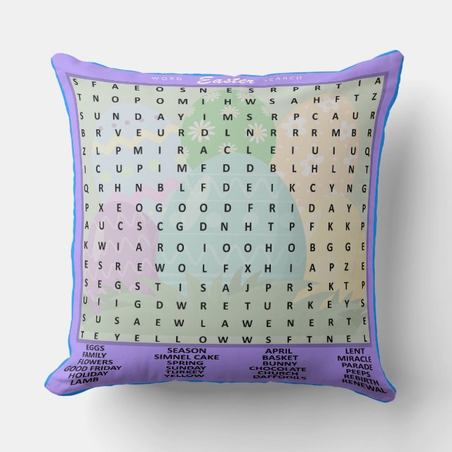 Sök efter påsk Ord Kudde (Framsida)