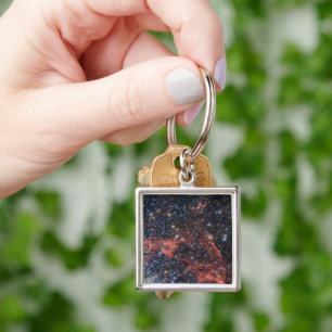 Sök efter stellar Survivor of Supernova Explosion Fyrkantig Silverfärgad Nyckelring