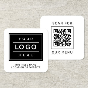 Sök efter vår Anpassningsbar QR-kod och Logotyp Fyrkantigt Visitkort