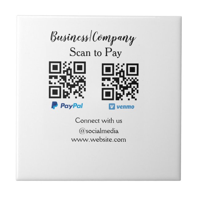 Sök för att betala q r code paypal venmo lägg till kakelplatta (Framsidan)