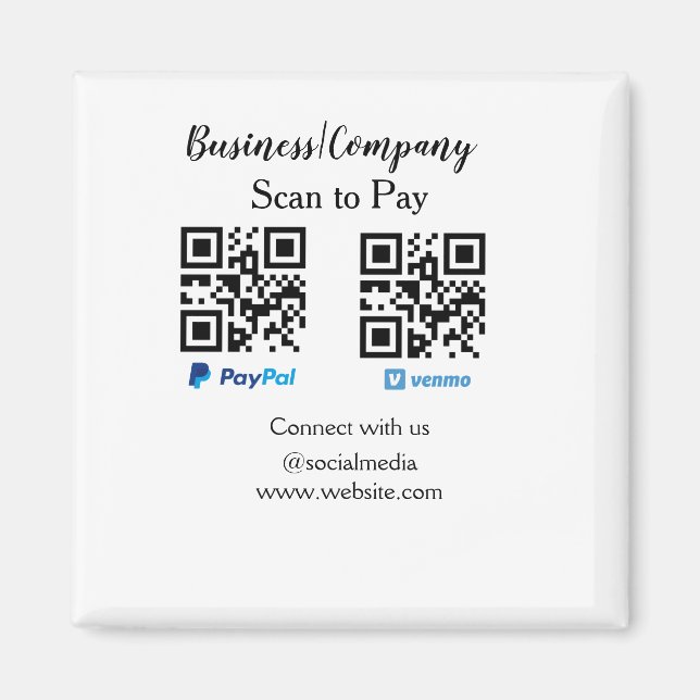 Sök för att betala q r code paypal venmo lägg till magnet (Framsidan)