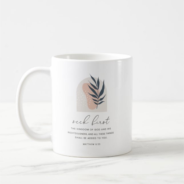 Sök först Matteus 6:33 Kaffemugg (Vänster)