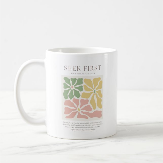 Sök först Matteus 6:33 Kaffemugg (Vänster)