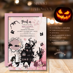 Sök i en Boo Baby Shower-inbjudan, Whimsical Ghost Inbjudningar