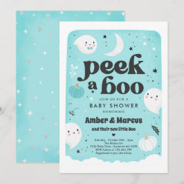 Sök i en Boo Cute Mint Ghost Baby Shower-inbjudan Inbjudningar
