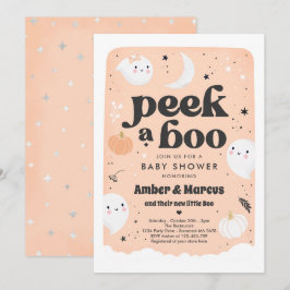 Sök i en Boo Cute Peach Ghost Baby Shower Inbjudningar