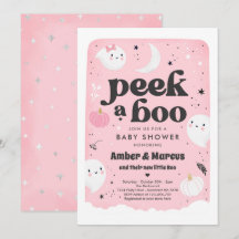 Sök i en Boo Cute Rosa Ghost Baby Shower-inbjudan