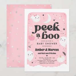 Sök i en Boo Cute Rosa Ghost Baby Shower-inbjudan Inbjudningar