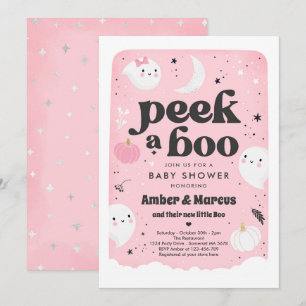 Sök i en Boo Cute Rosa Ghost Baby Shower-inbjudan Inbjudningar