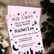 Sök i en Boo Rosa Halloween Baby Shower-inbjudan