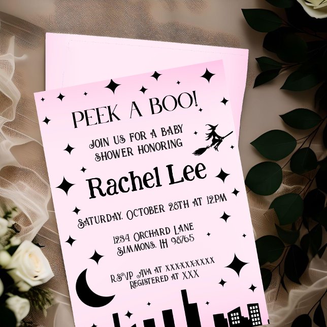 Sök i en Boo Rosa Halloween Baby Shower-inbjudan Inbjudningar (Skapare uppladdad)