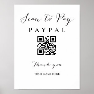 Sök igenom Betala QR-kodsignering Bröllop Pub Vale Poster