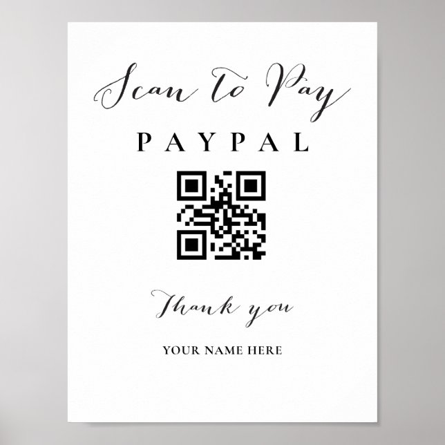 Sök igenom Betala QR-kodsignering Bröllop Pub Vale Poster (Framsidan)