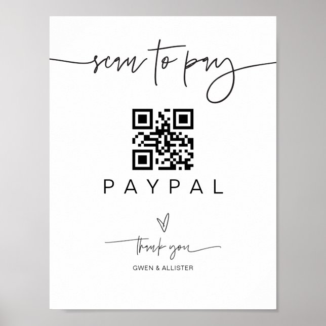 Sök igenom Betala QR-kodsignering Bröllop Pub Vale Poster (Framsidan)