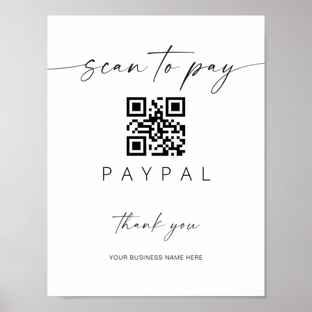 Sök igenom betalning QR-kodsignering Mobile Checko Poster (Framsidan)