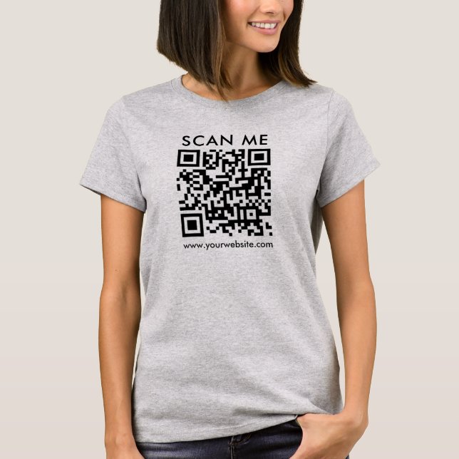 Sök igenom QR-kod för Womens Dubbla Side Light Ste T Shirt (Framsida)