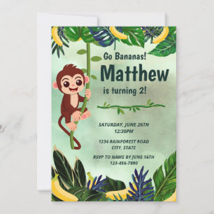 Sök inbjudan till Bananas Monkey Birthday