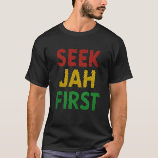 Sök Jah Först Rastafarianism Ogräsblad Rasta Färge T Shirt
