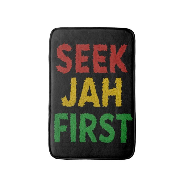 Sök Jah Först Rastafariansk Reggae Rasta Färger Badrumsmatta (Framsidan (Vertikal))
