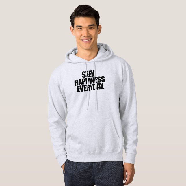 Sök Lycka Varje Dag Hoodie (Hel framsida)