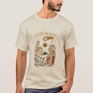 Sök Magi – Vintage Mystisk Dödskalle & Gudinna T-S T Shirt