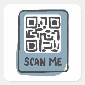 sök mig qr-kod fyrkantigt klistermärke