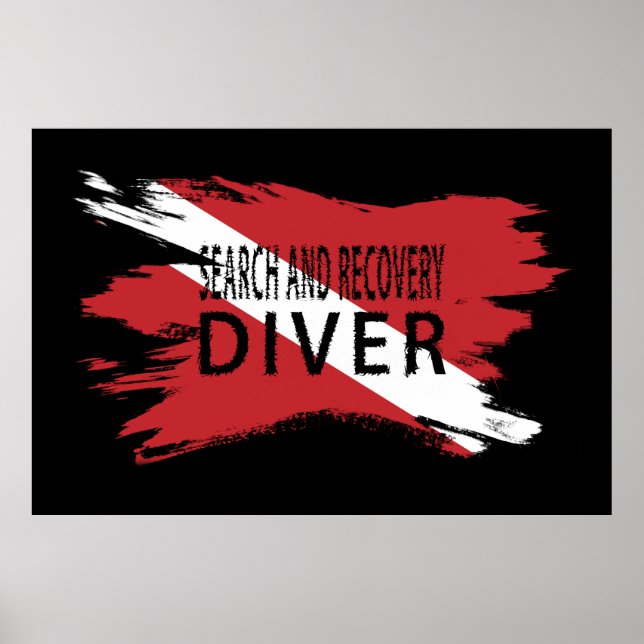 Sök- och återställningsdykare, Diver Down-Flagga,  Poster (Framsidan)