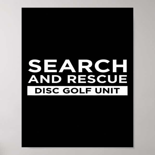 Sök och räddningsenhet för discgolf, rolig och sar poster (Framsidan)
