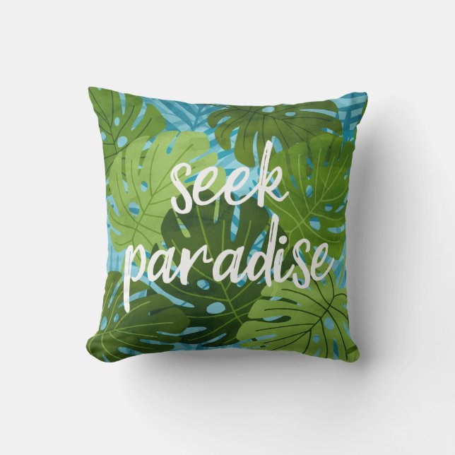 Sök paradis Hawaiianska Monstera-blad Tropiskt coo Kudde (Framsida)